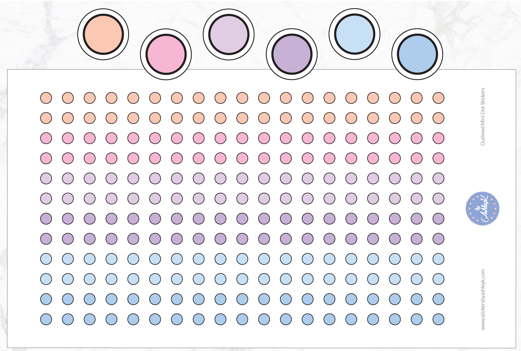 Outlined Mini Dot Planner Stickers