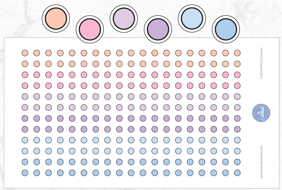 Outlined Mini Dot Planner Stickers