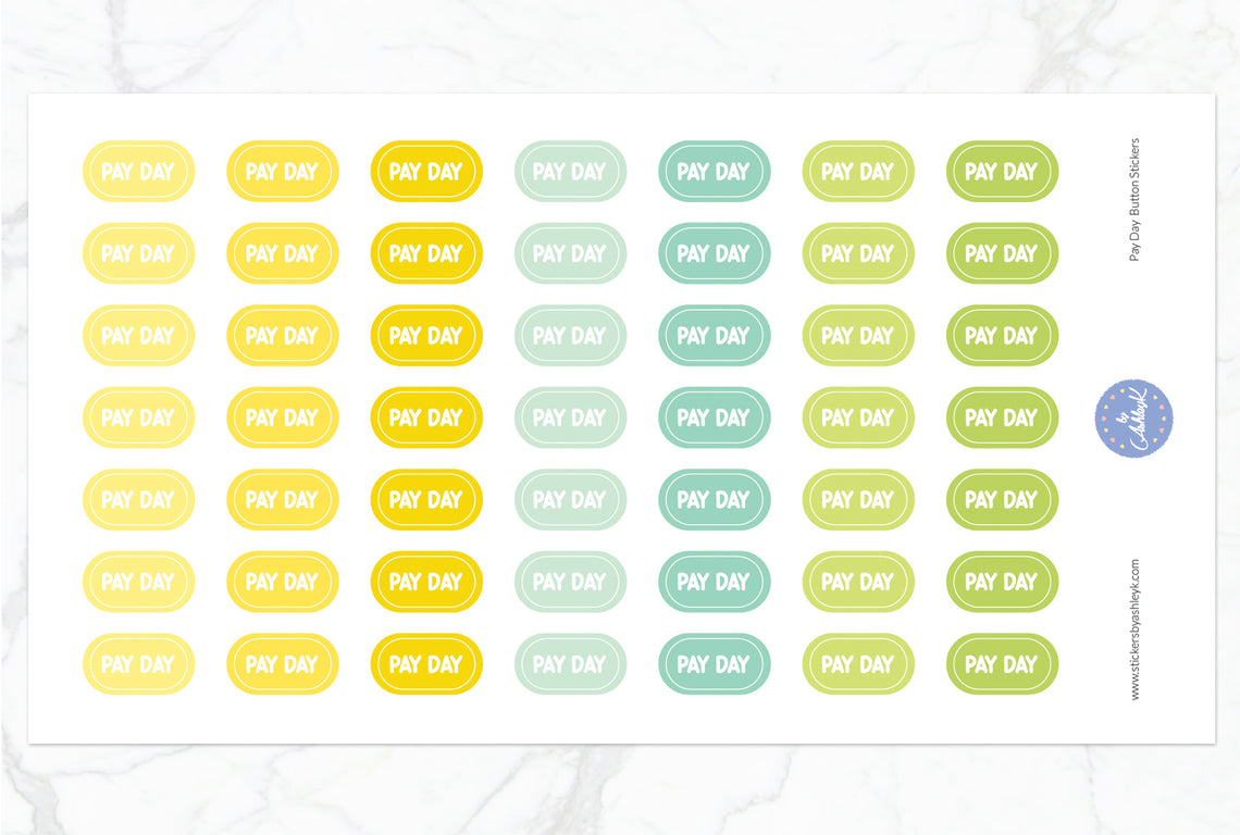 Pay Day Button Stickers - Lemon&Lime
