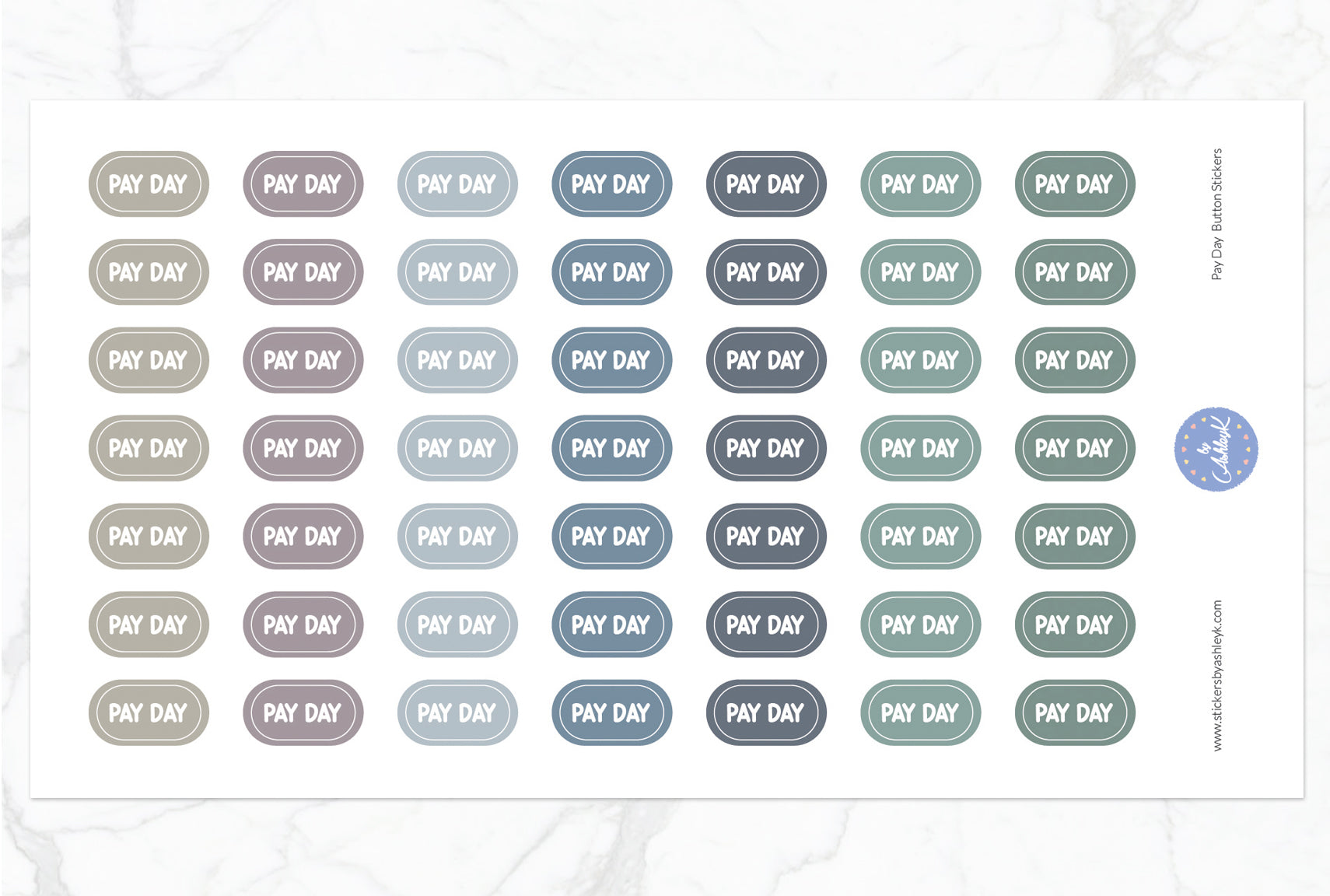 Pay Day Button Stickers - Modern Neutral