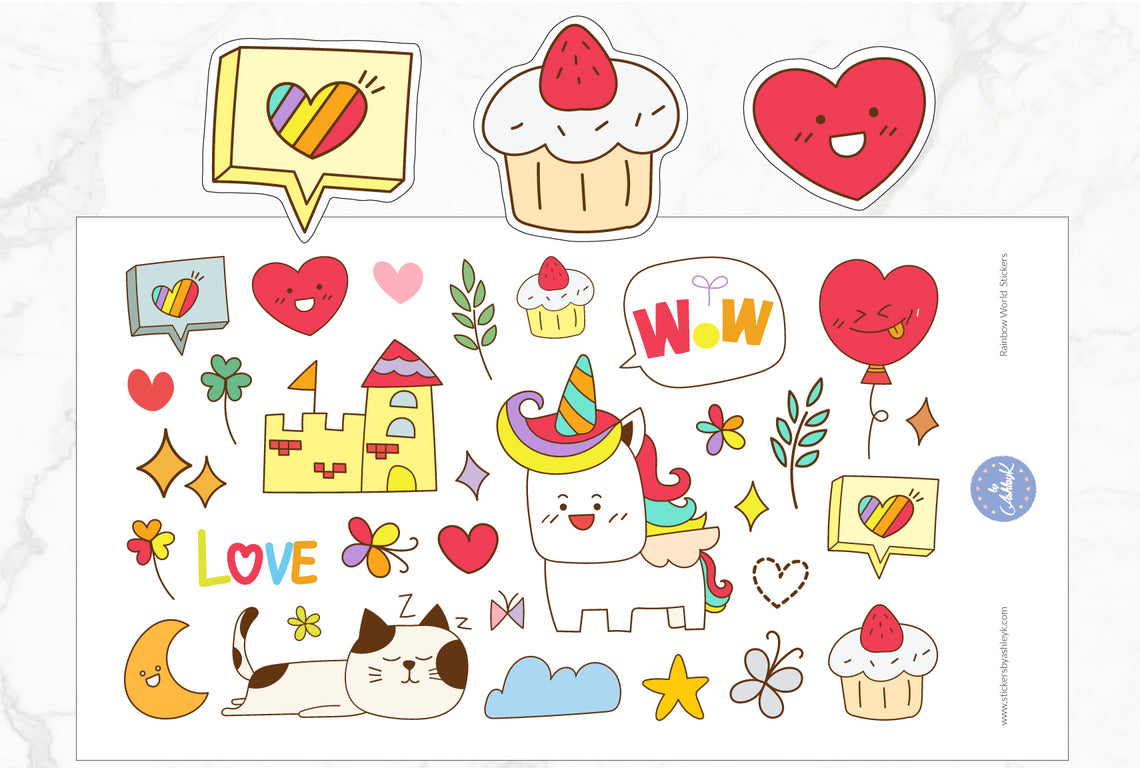 Rainbow World Decorative Stickers