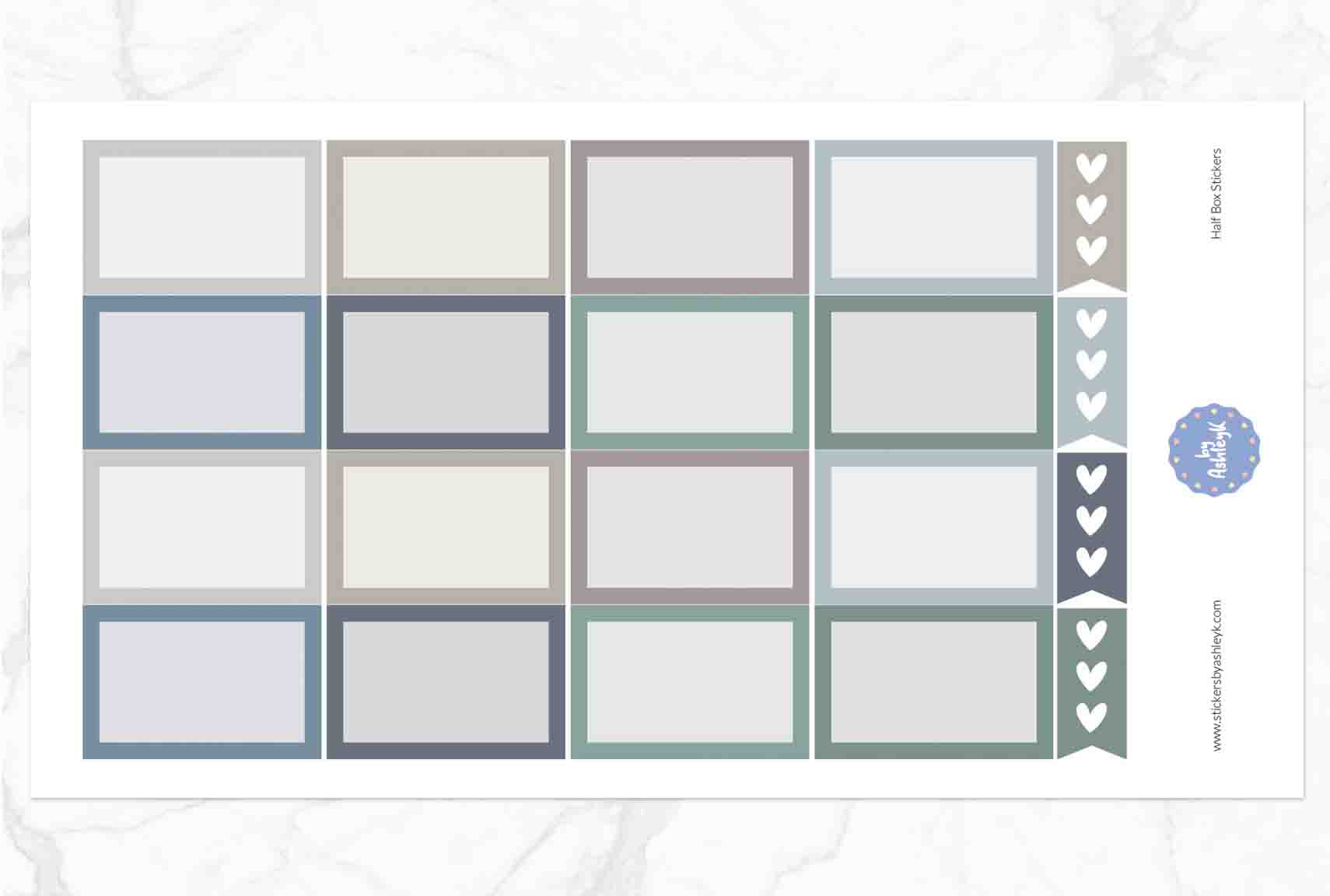 Half Box Stickers - Modern Neutral