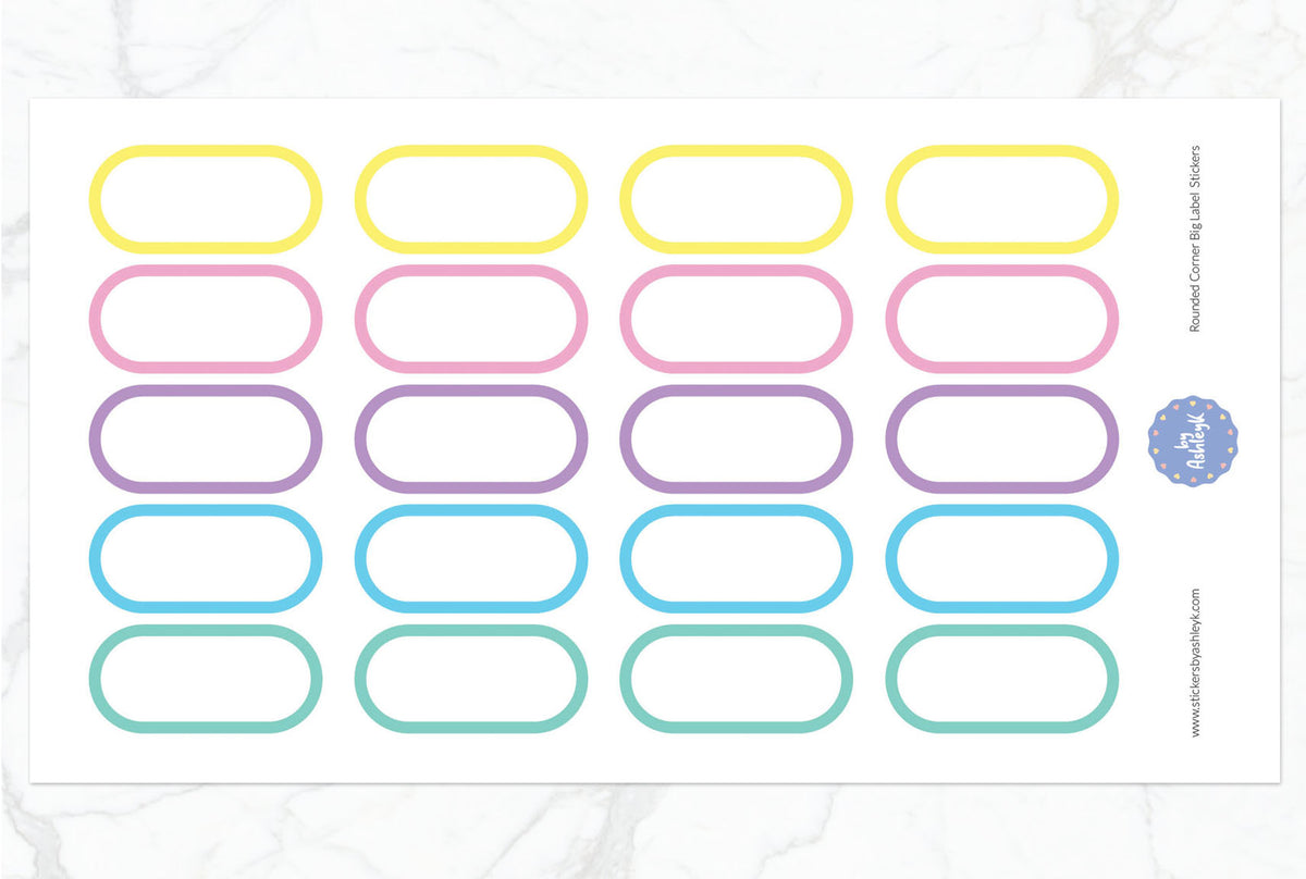 Rounded Corner Big Label Planner Stickers – Stickers by AshleyK
