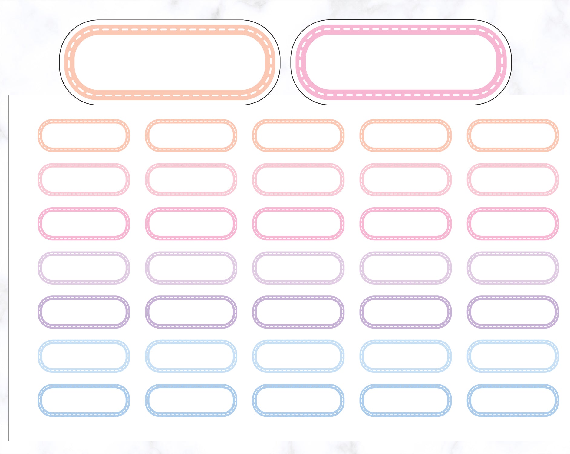 Rounded Corner Dotted Label Planner Stickers