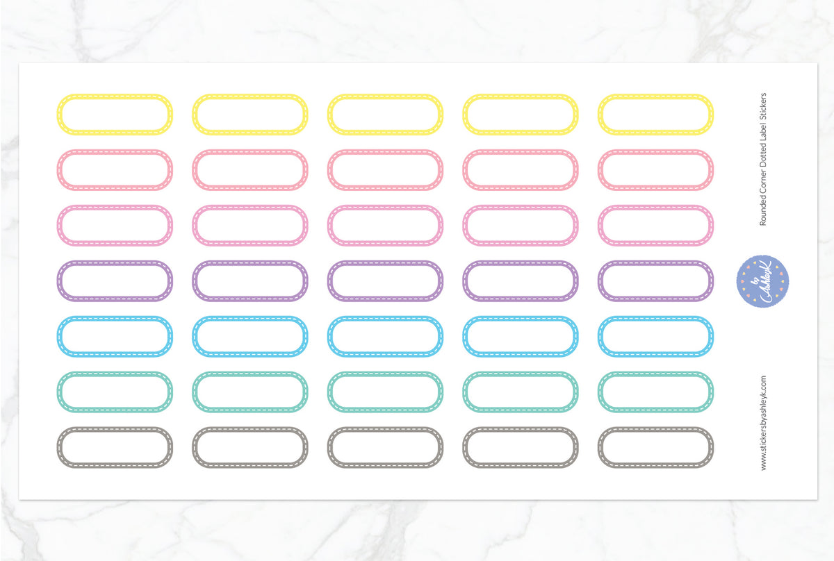 Rounded Corner Dotted Label Planner Stickers – Stickers by AshleyK
