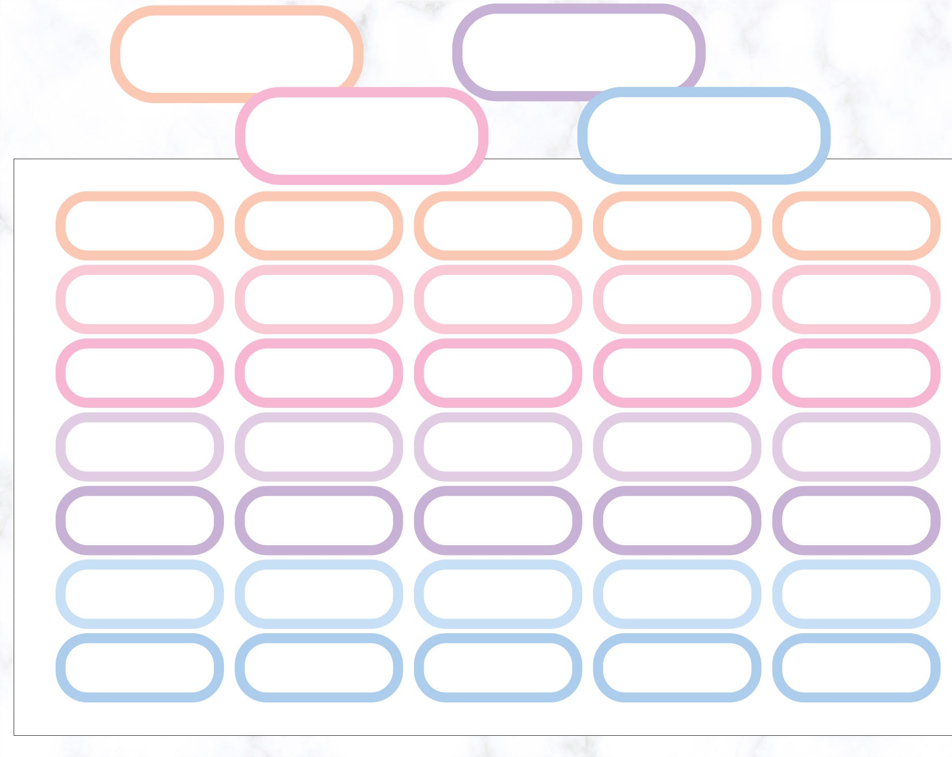 Rounded Corner Label Planner Stickers