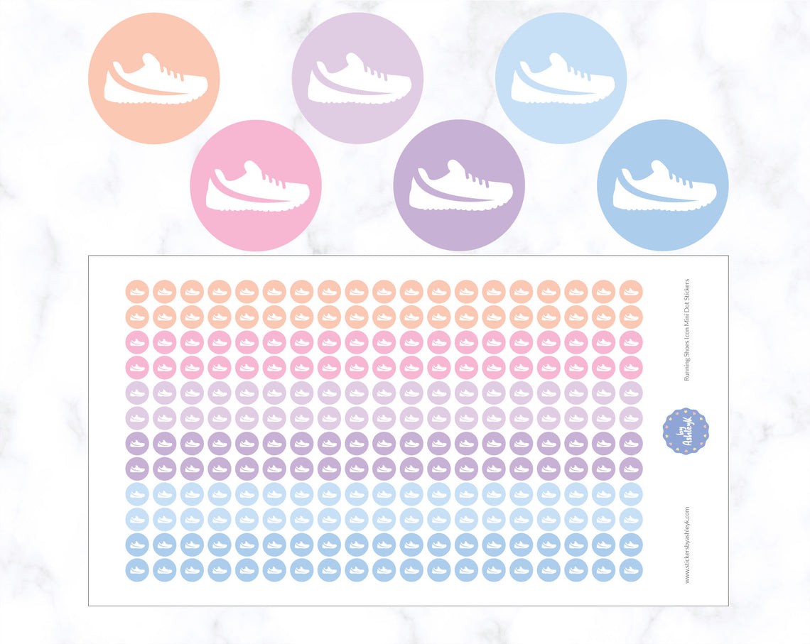 Running Shoes Icon Mini Dot Planner Stickers