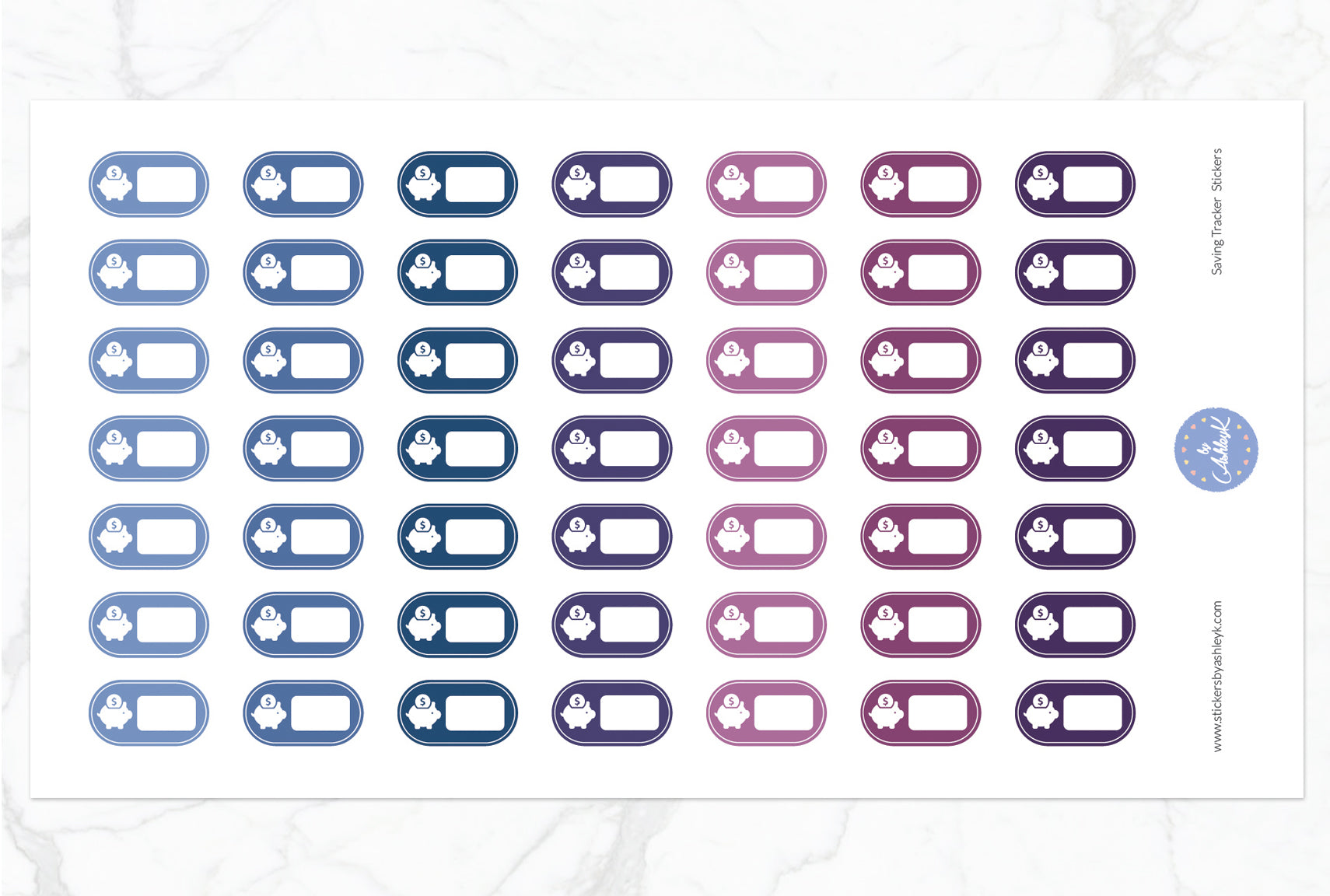 Saving Tracker Stickers - Blueberry