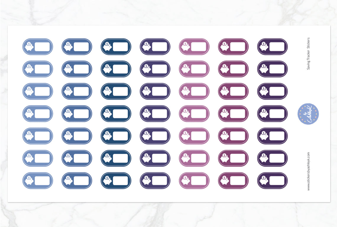 Saving Tracker Stickers - Blueberry