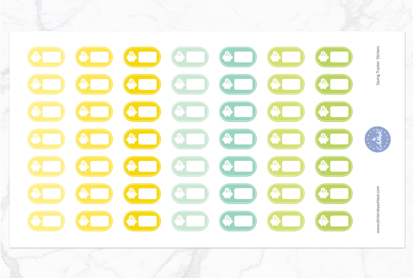 Saving Tracker Stickers - Lemon&Lime