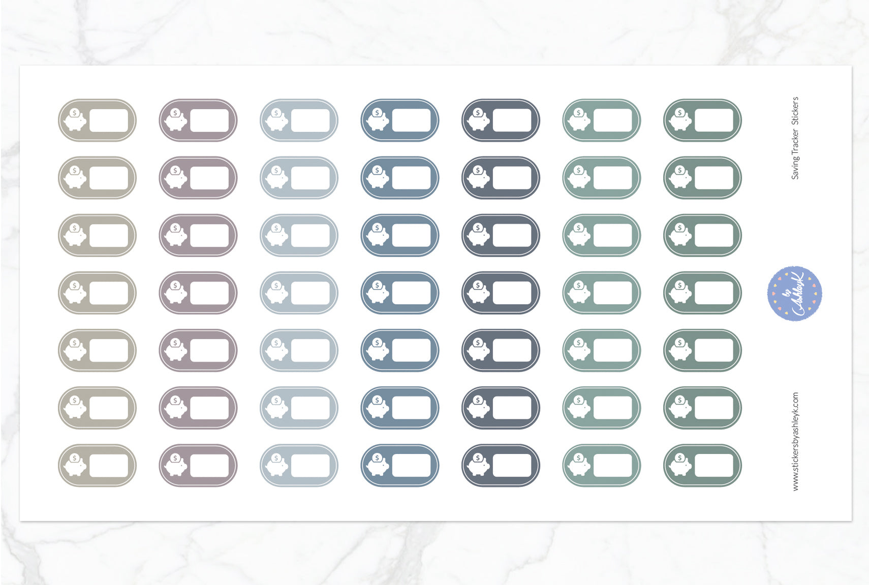 Saving Tracker Stickers - Modern Neutral