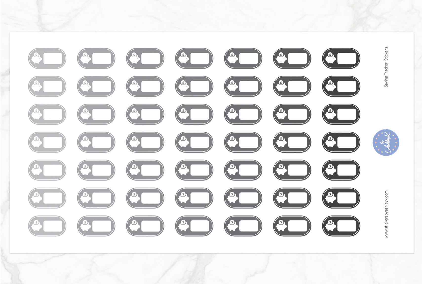 Saving Tracker Stickers - Monochrome