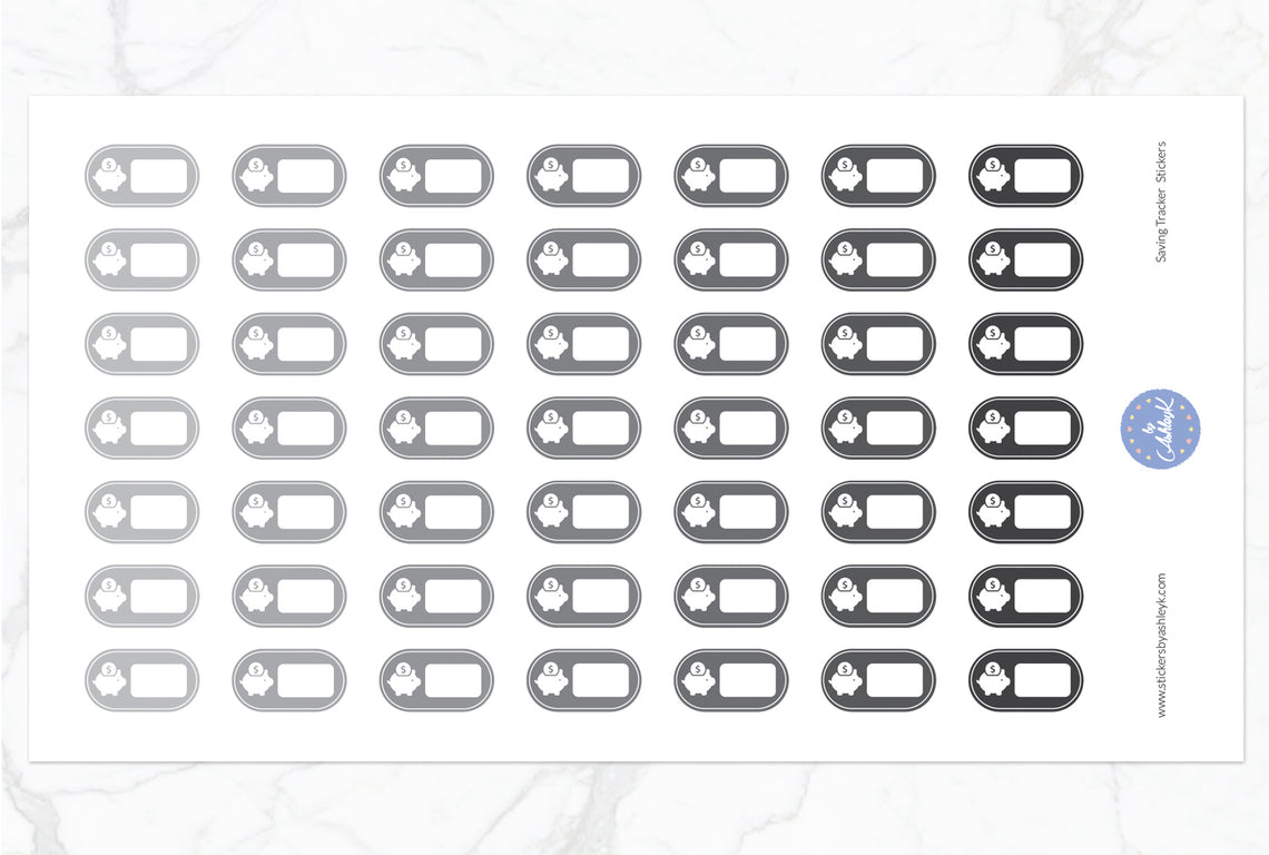 Saving Tracker Stickers - Monochrome
