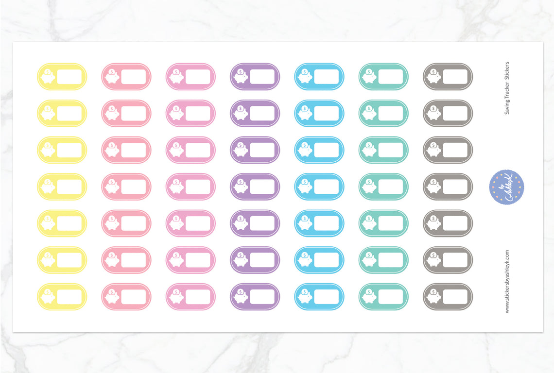 Saving Tracker Stickers - Pastel
