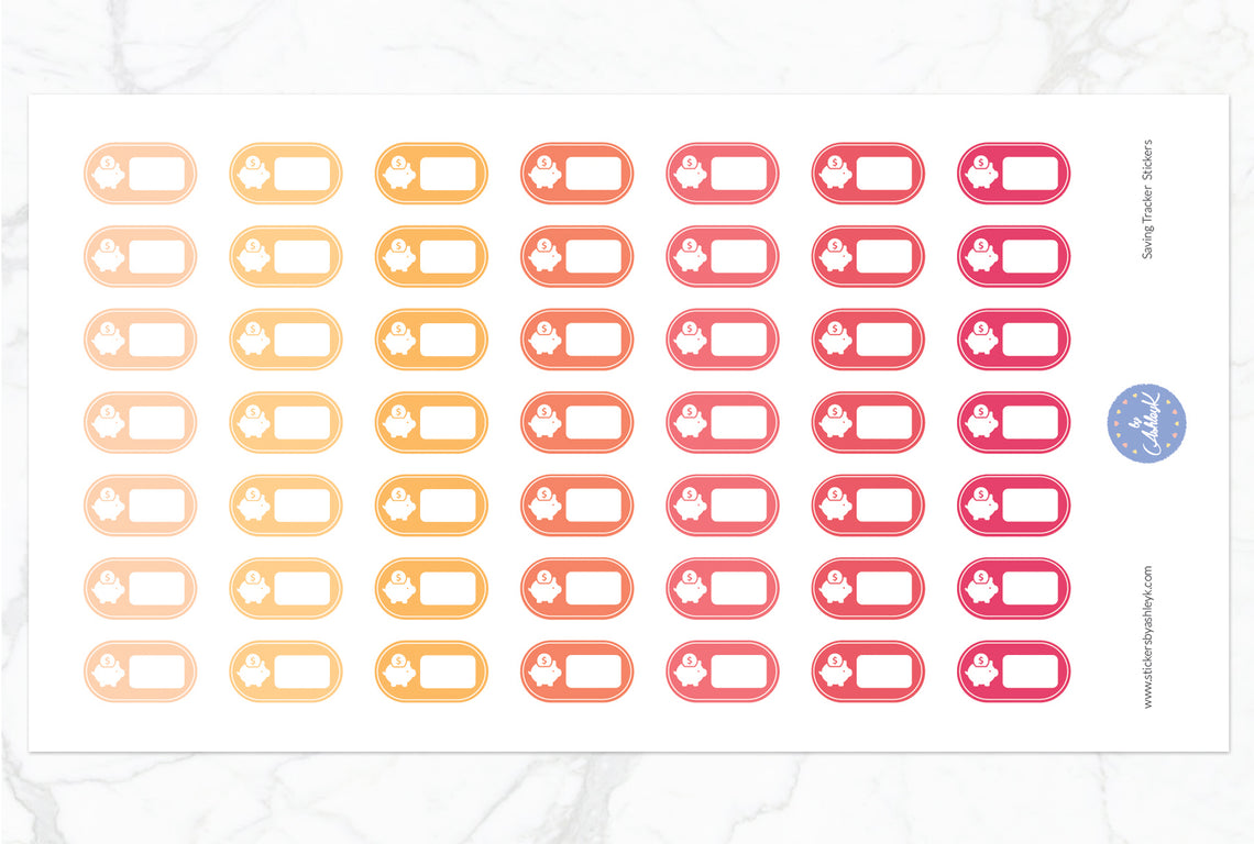 Saving Tracker Stickers - Peach