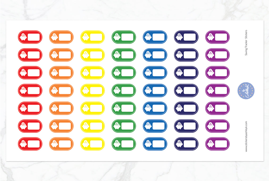 Saving Tracker Stickers - Rainbow