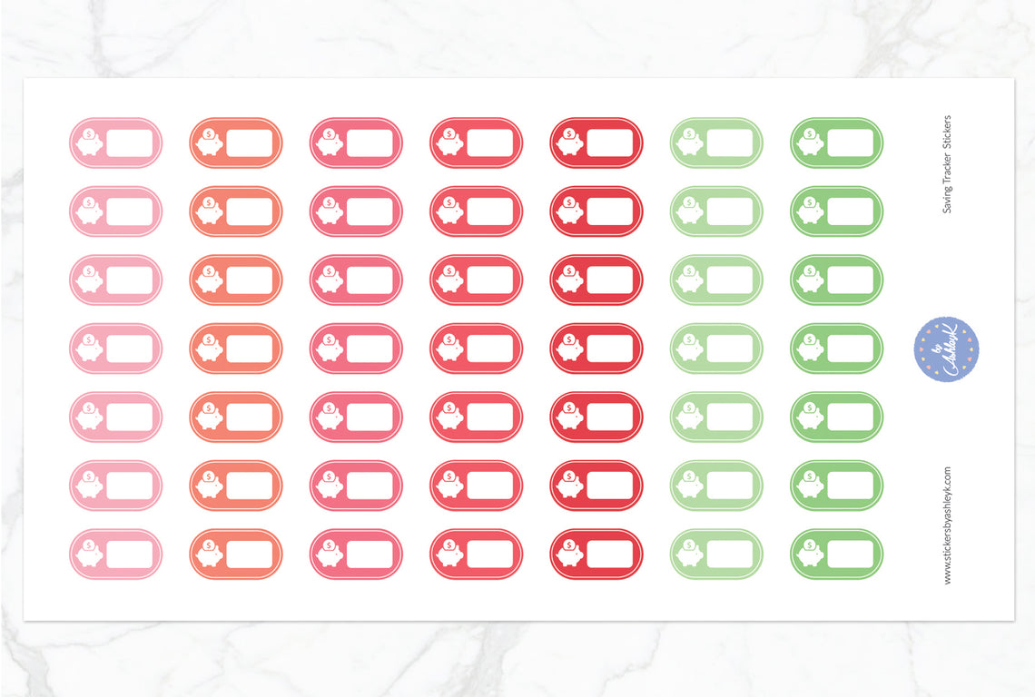 Saving Tracker Stickers - Strawberry