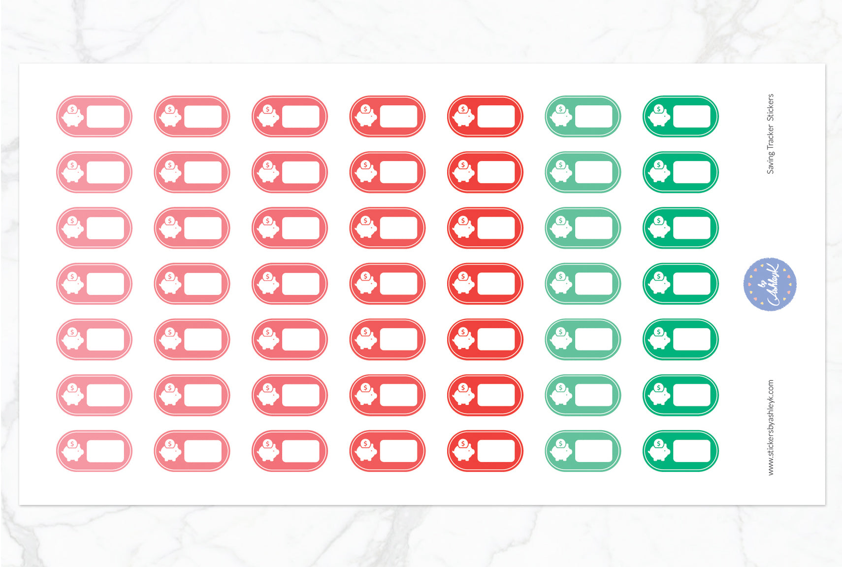 Saving Tracker Stickers - Watermelon