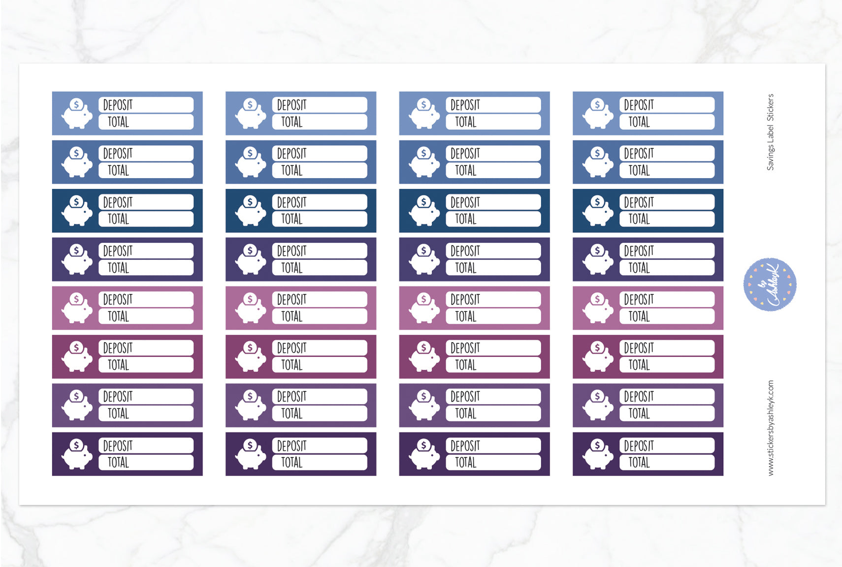 Savings Label Stickers - Blueberry