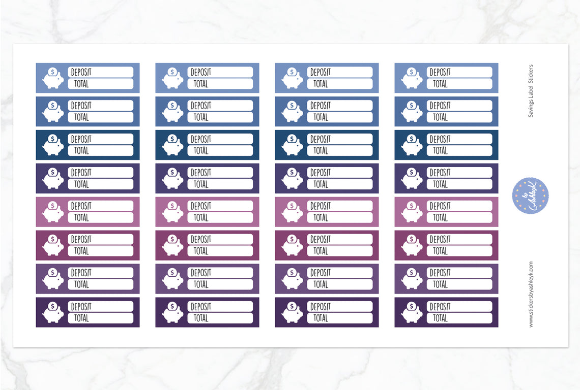 Savings Label Stickers - Blueberry