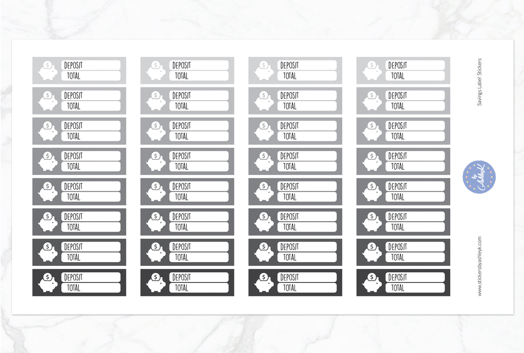Savings Label Stickers - Monochrome