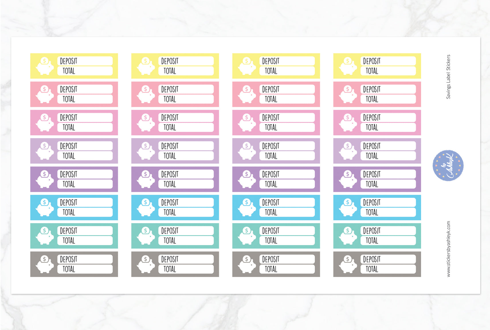 Savings Label Stickers - Pastel