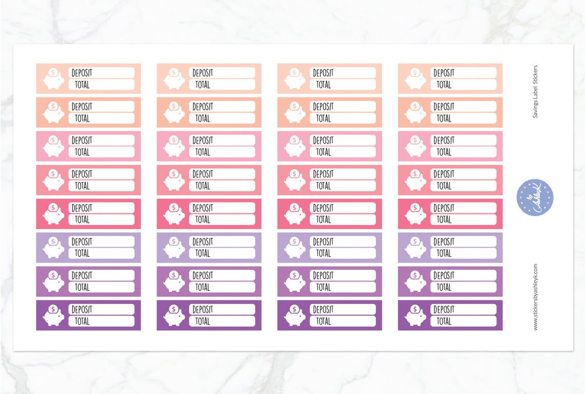 Savings Label Stickers - Raspberry
