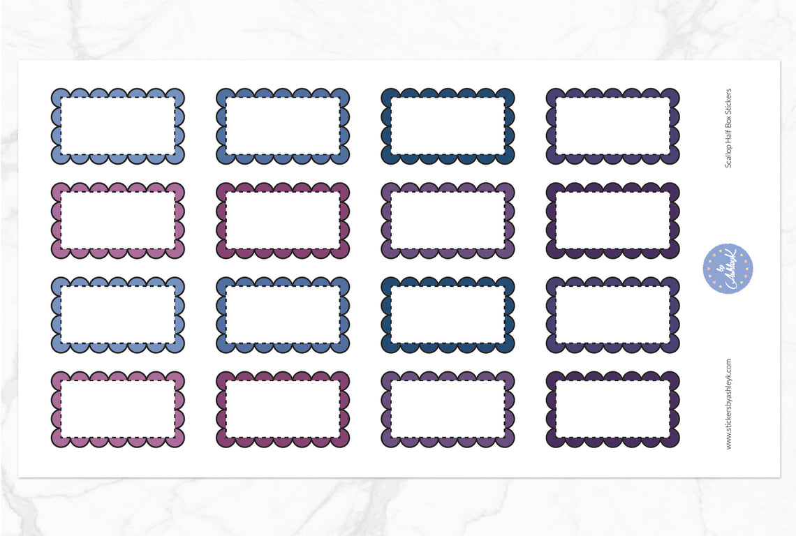 Scallop Half Box Stickers - Blueberry