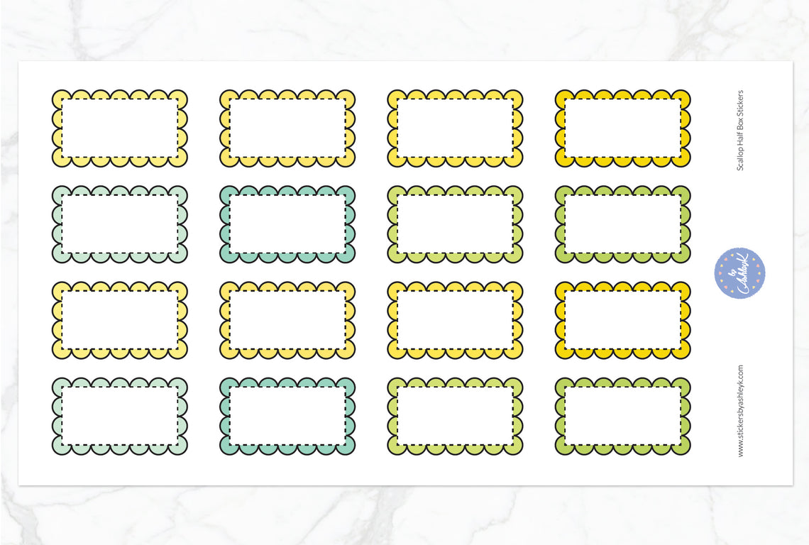 Scallop Half Box Stickers - Lemon&Lime