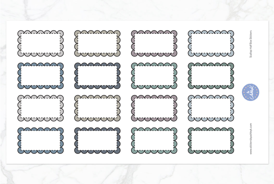 Scallop Half Box Stickers - Modern Neutral