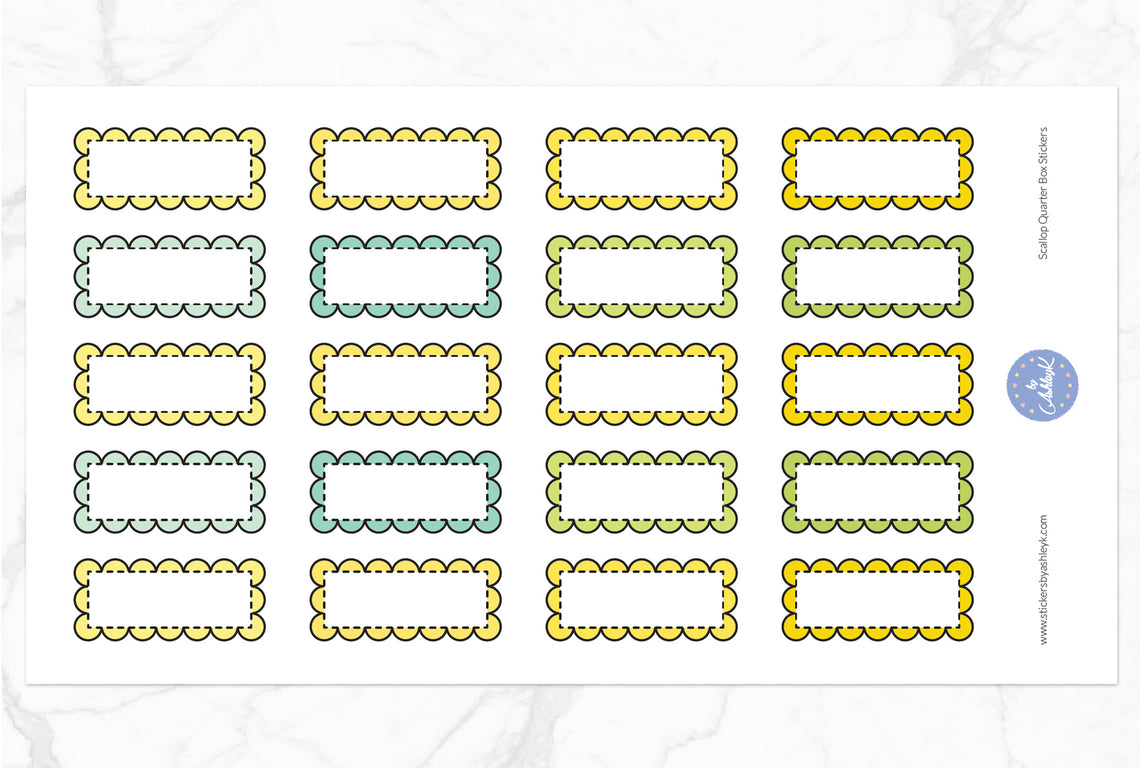 Scallop Quarter Box Stickers - Lemon&Lime