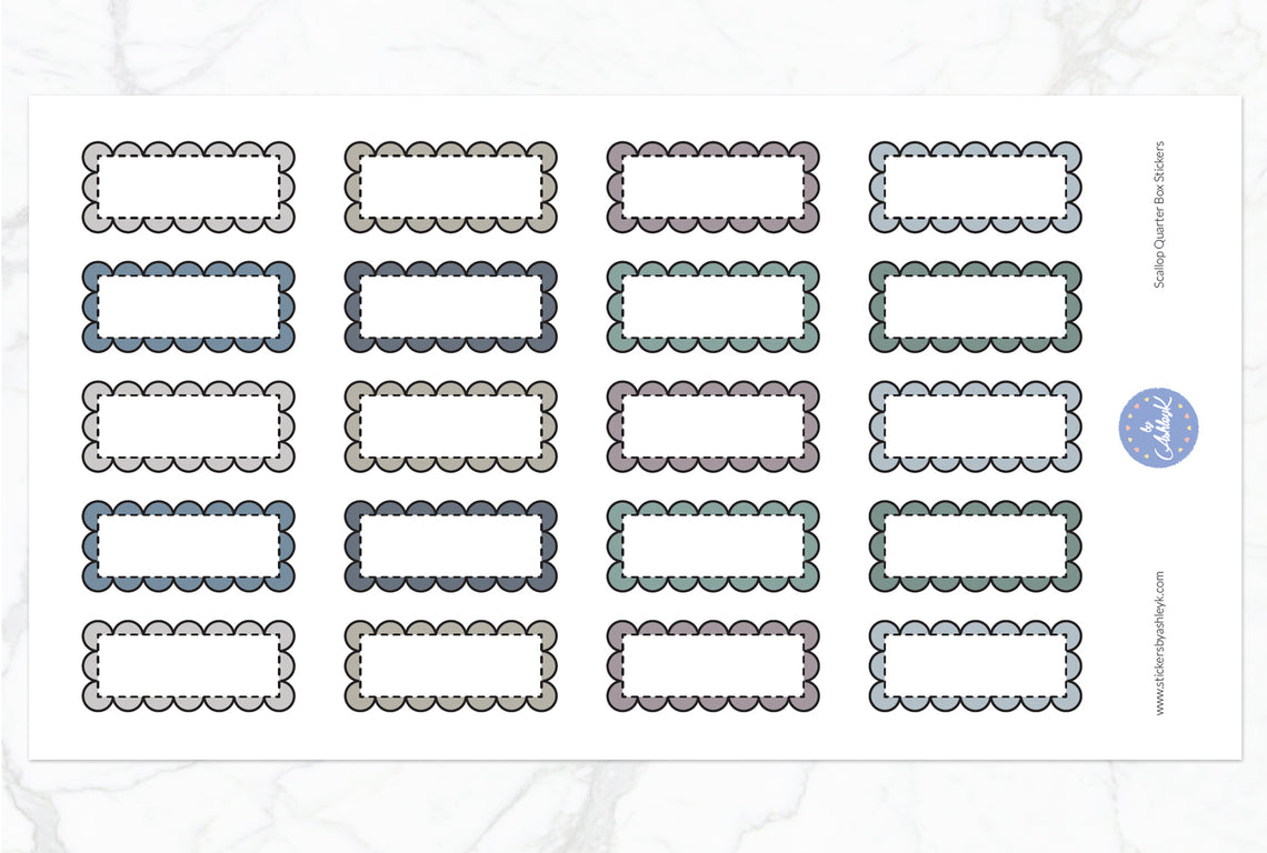 Scallop Quarter Box Stickers - Modern Neutral
