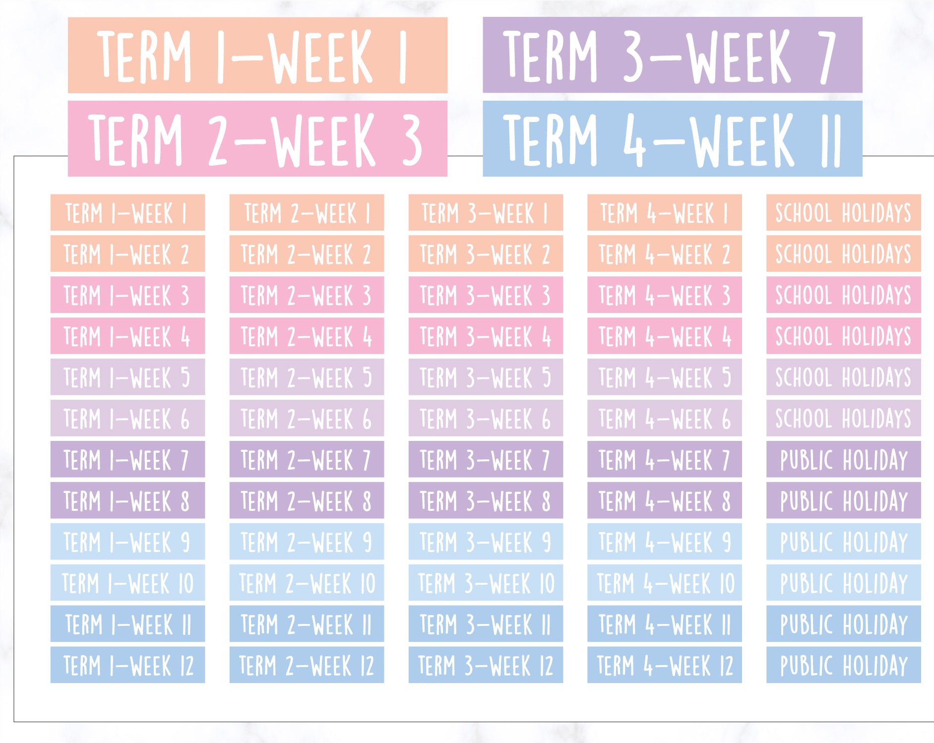 School Term Stickers