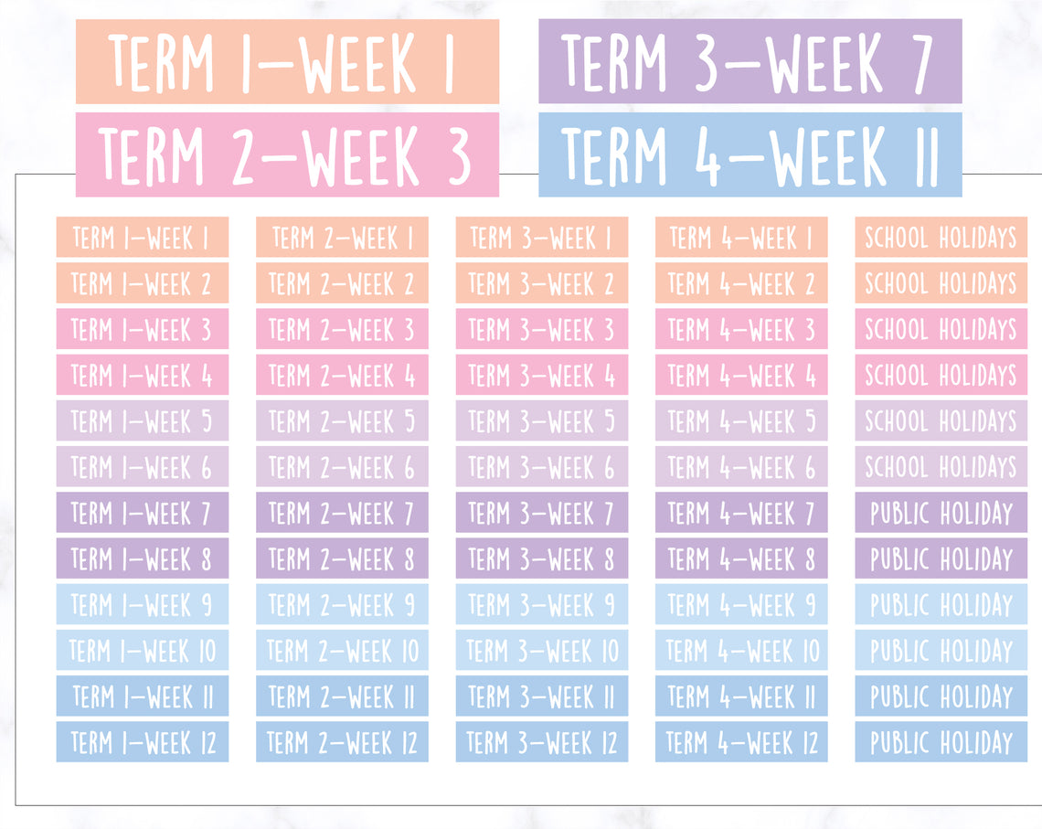 School Term Stickers