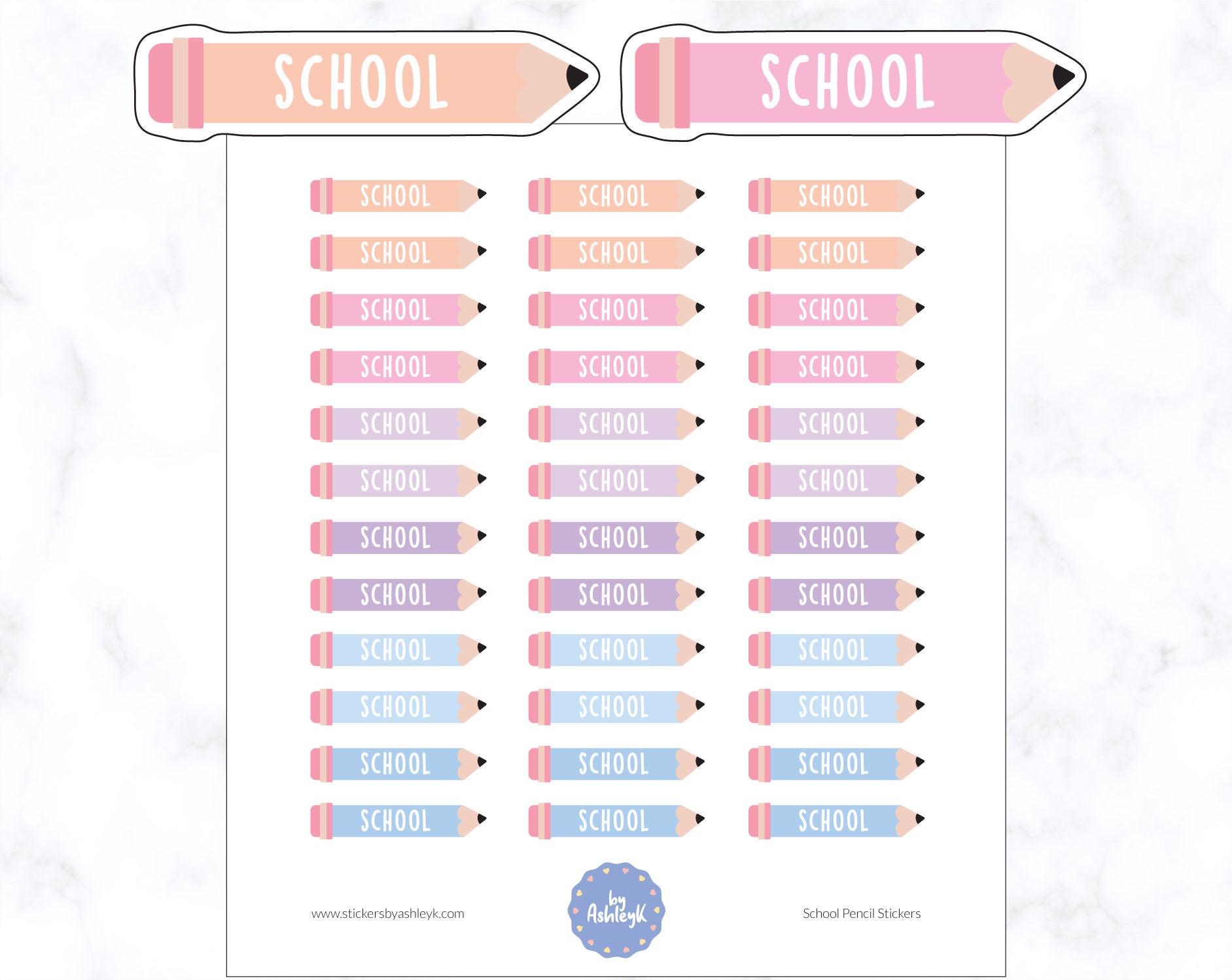 School Pencil Planner Stickers