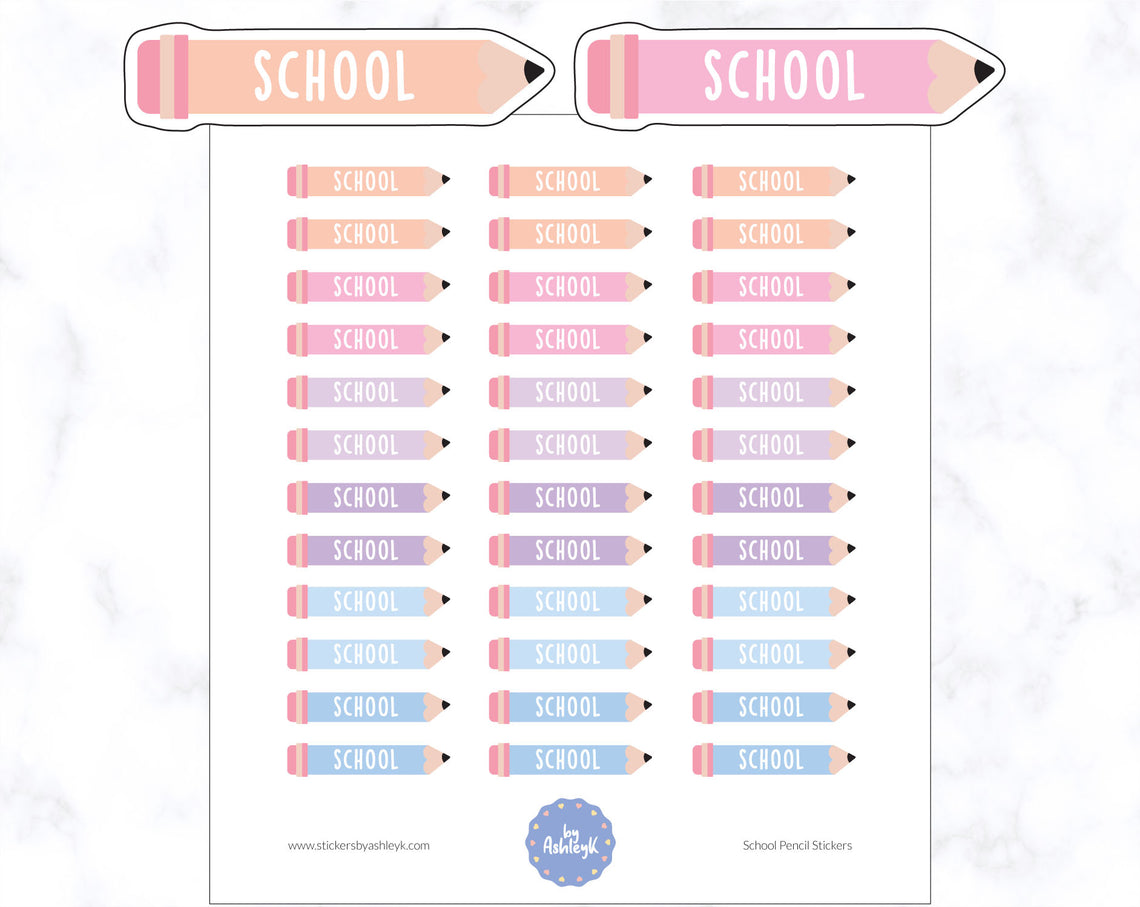 School Pencil Planner Stickers