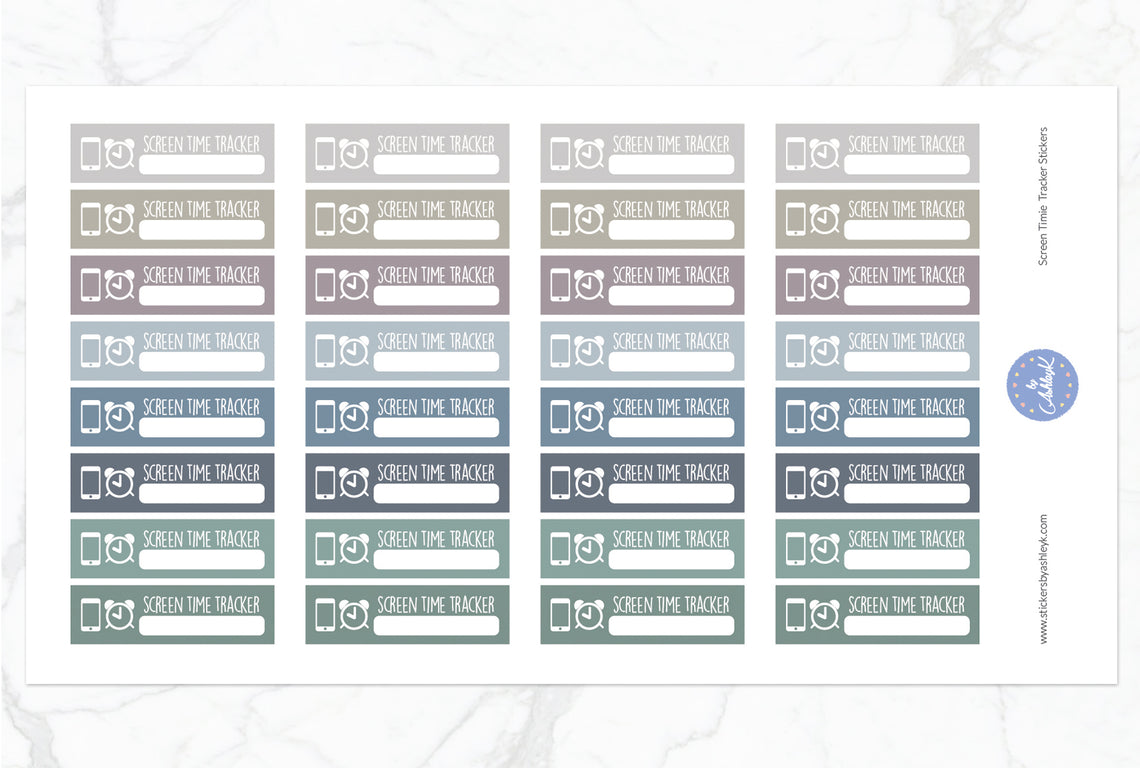 Screen Time Tracker Planner Stickers - Modern Neutral