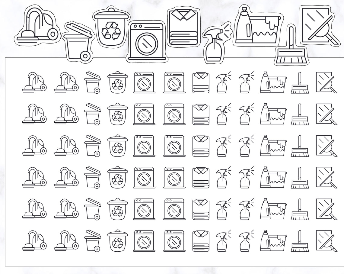 Simple Line Housework Stickers