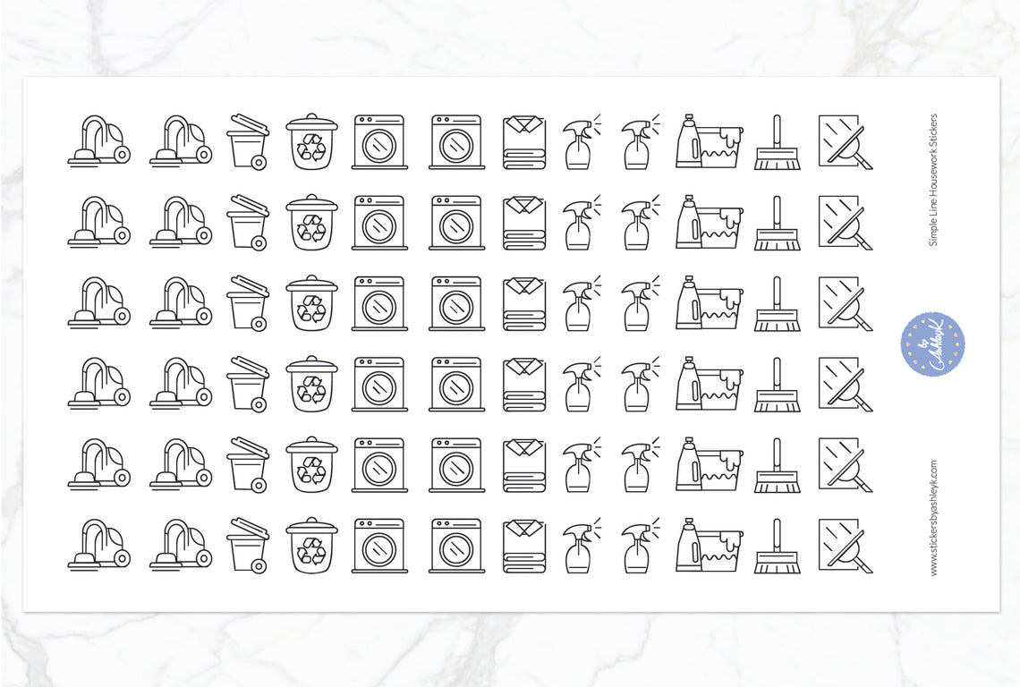 Simple Line Housework Stickers