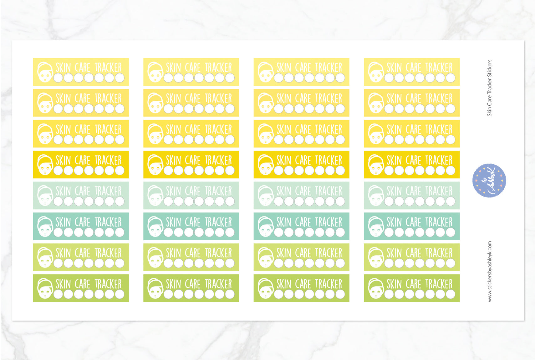 Skin Care Tracker Stickers - Lemon&Lime