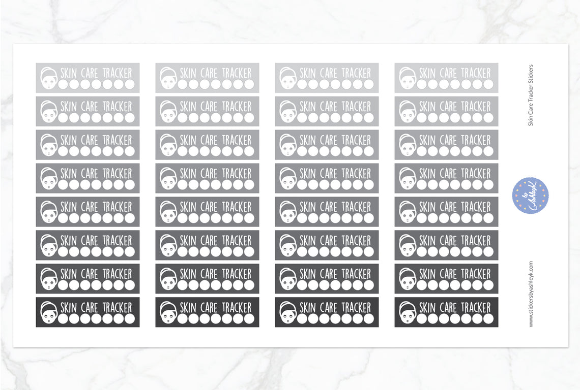 Skin Care Tracker Stickers - Monochrome