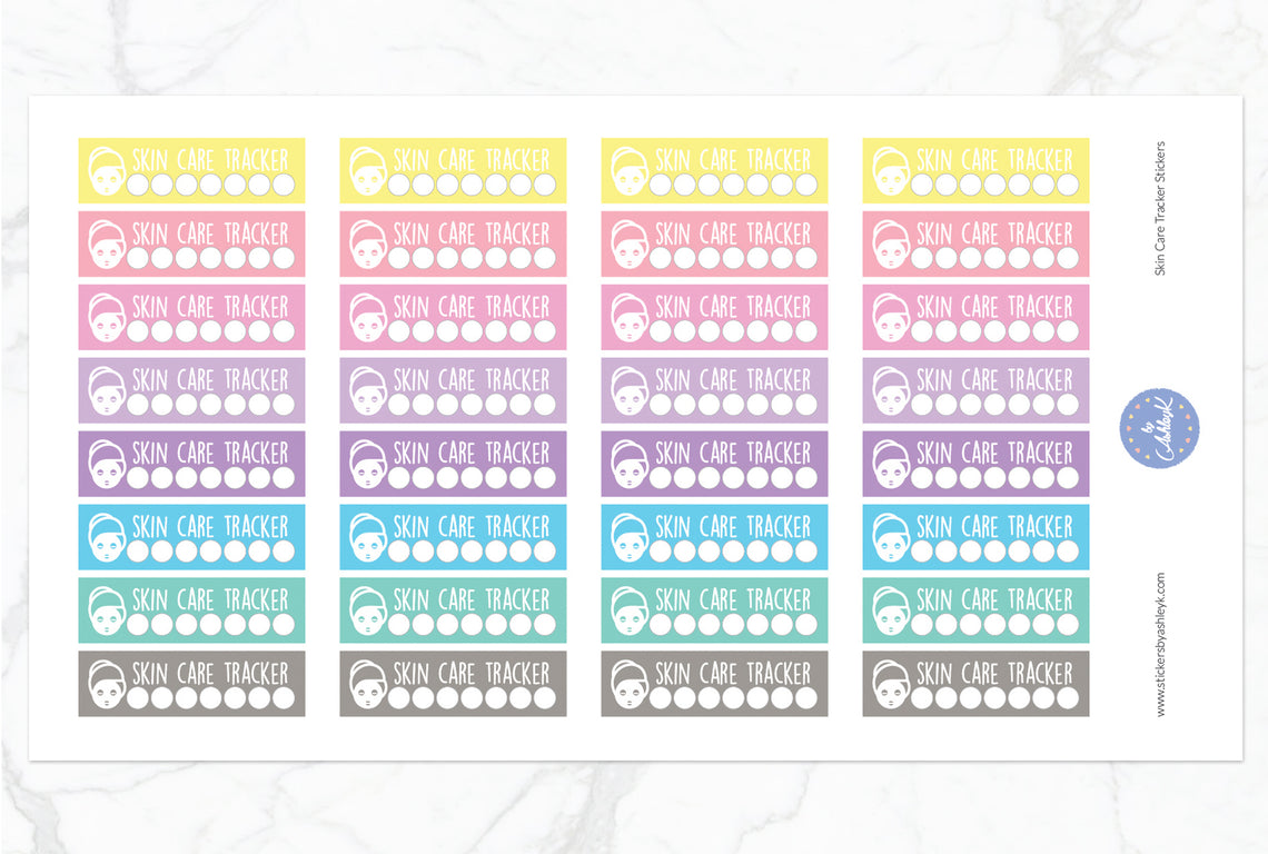 Skin Care Tracker Stickers - Pastel