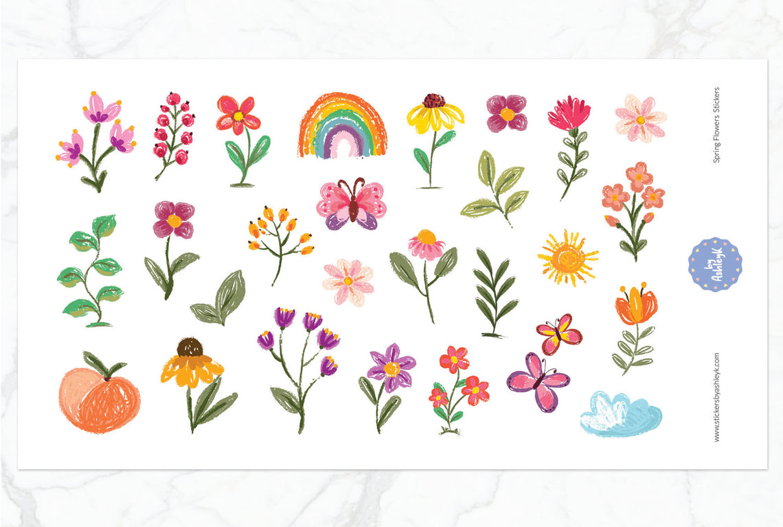 Spring Flowers Decorative Stickers