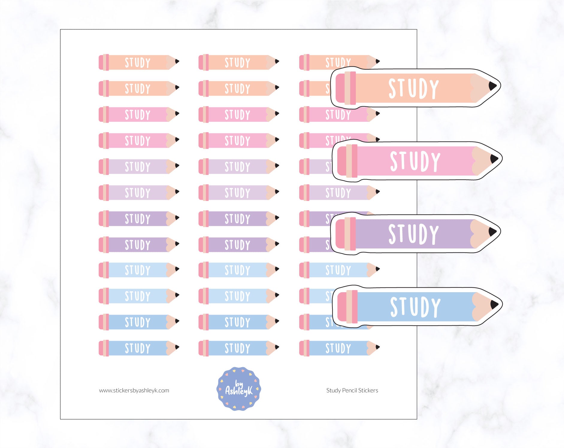 Study Pencil Planner Stickers