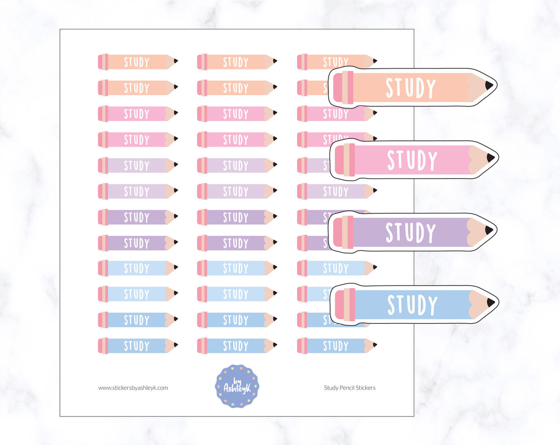 Study Pencil Planner Stickers