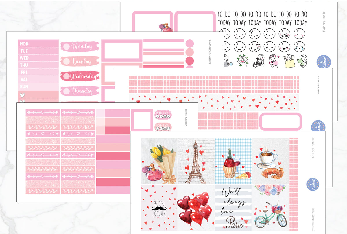 Sweet Paris Weekly Kit - Erin Condren Planner Stickers – Stickers by ...