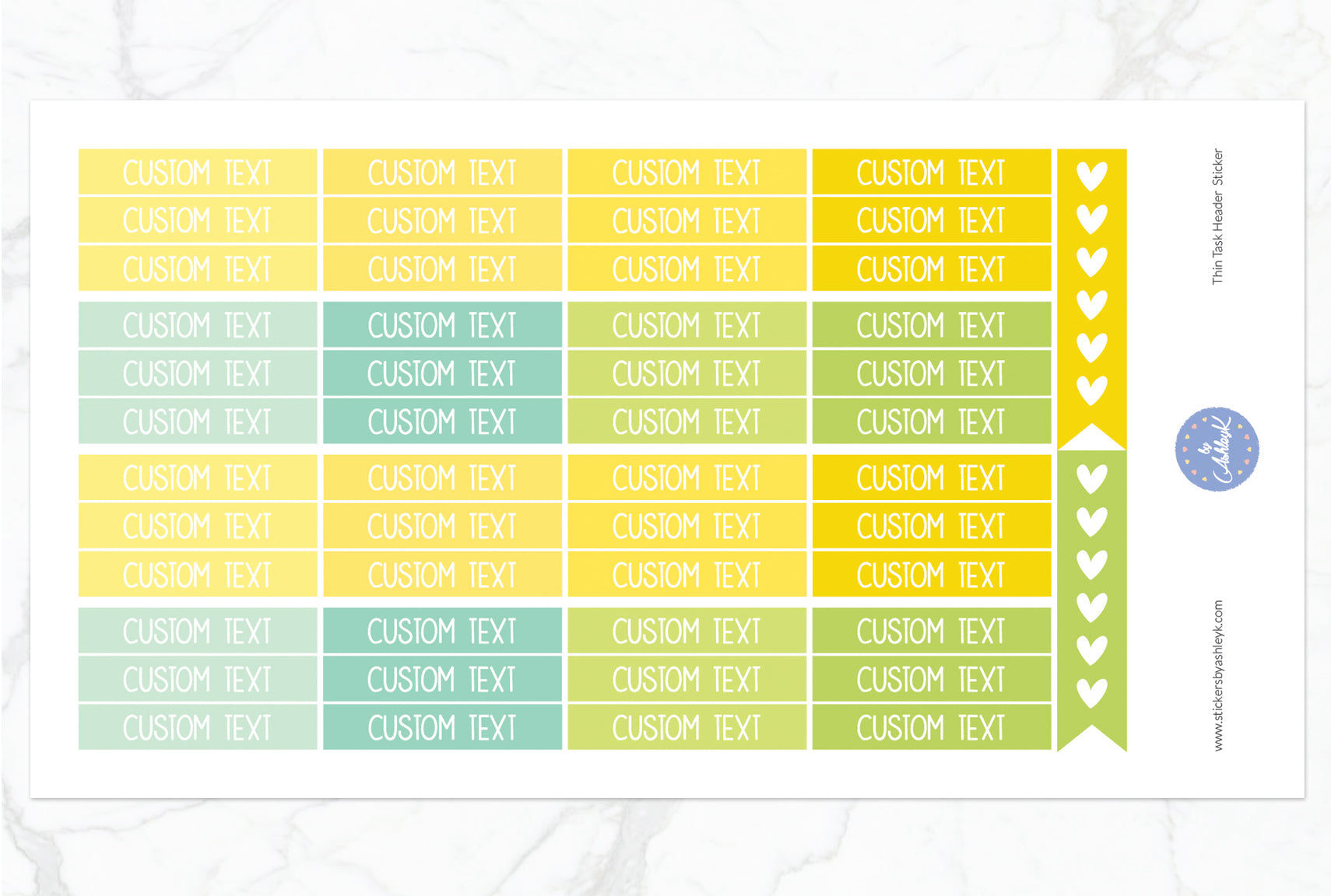 Thin Custom Header Stickers - Lemon&Lime