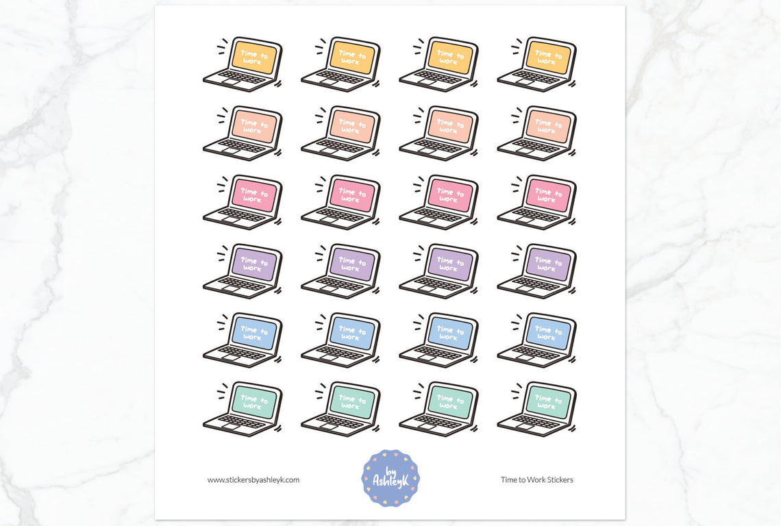 Time to Work Planner Stickers