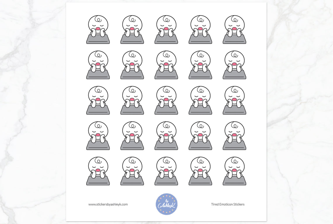 Tired Emoticon Stickers