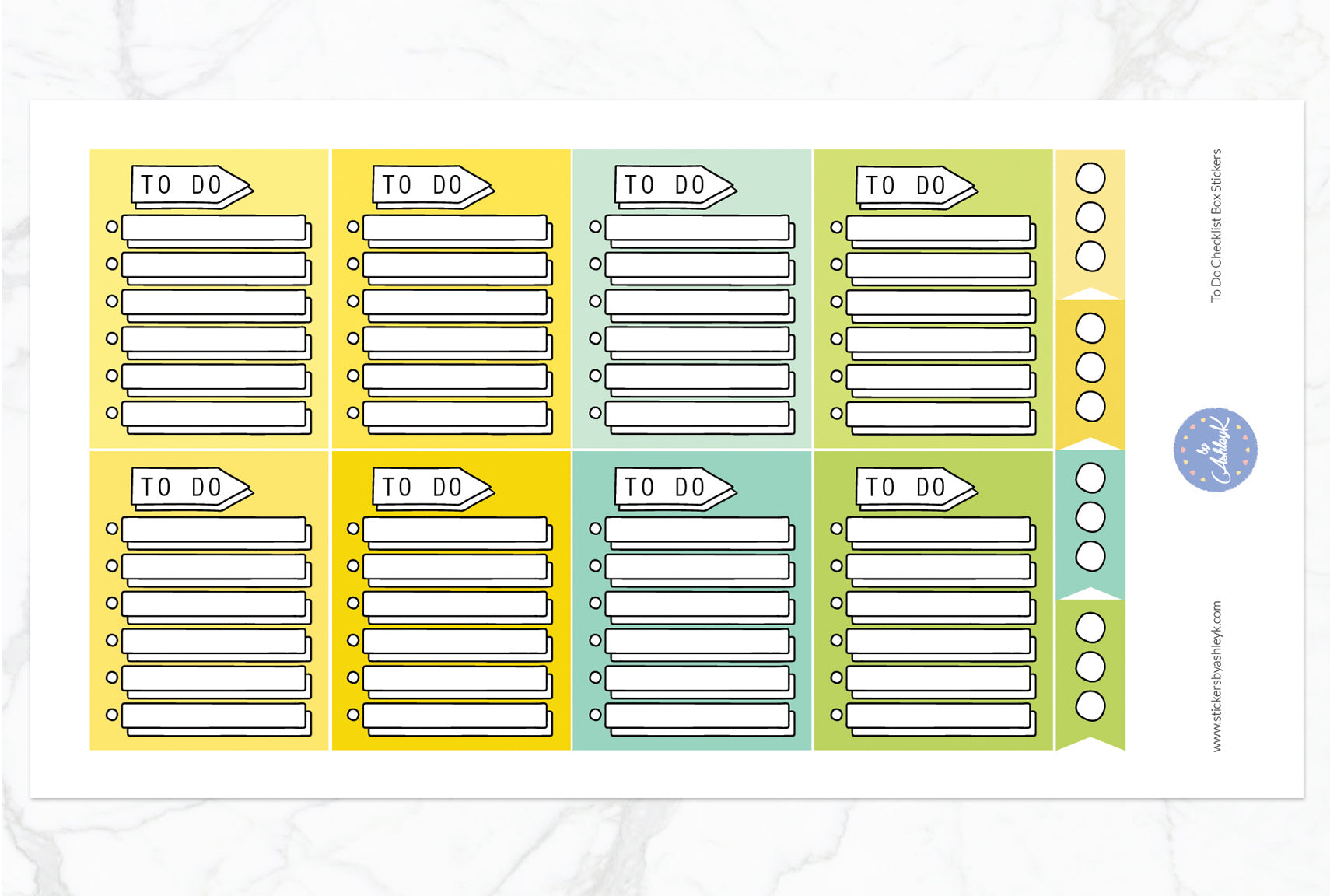To Do Checklist Box Stickers - Lemon&Lime